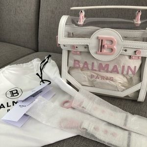 NEW Balmaim bag with tags white/Barbie pink